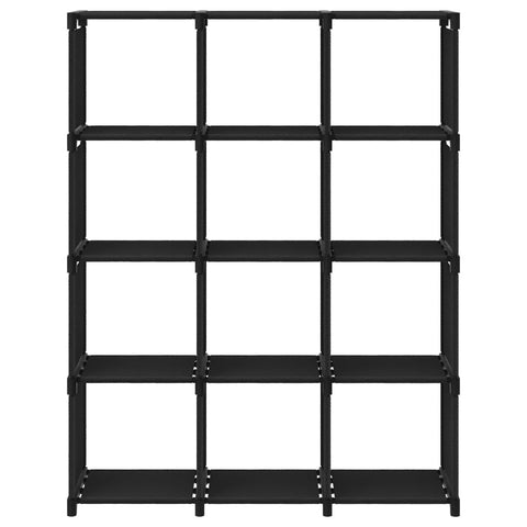 vidaXL 12-Cube Display Shelf Black 103x30x141 cm Fabric