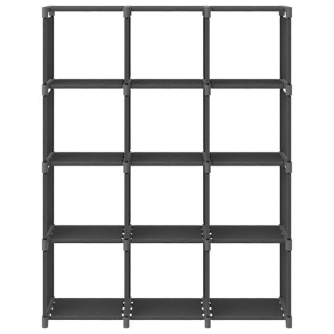 vidaXL 12-Cube Display Shelf Grey 103x30x141 cm Fabric