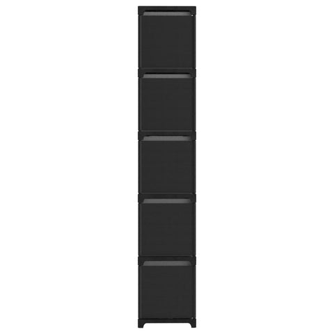vidaXL 15-Cube Display Shelf with Boxes Black 103x30x175.5 cm Fabric