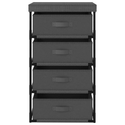 vidaXL Storage Rack with 4 Fabric Baskets Steel Grey