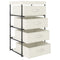 vidaXL Storage Rack with 4 Fabric Baskets Steel Cream