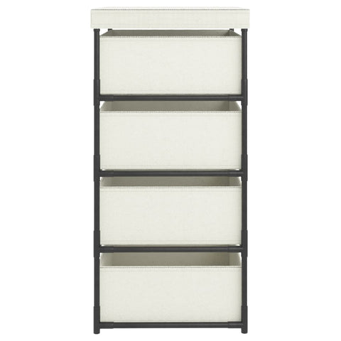 vidaXL Storage Rack with 4 Fabric Baskets Steel Cream