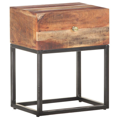 vidaXL Bedside Table 40x30x50 cm Rough Acacia Wood