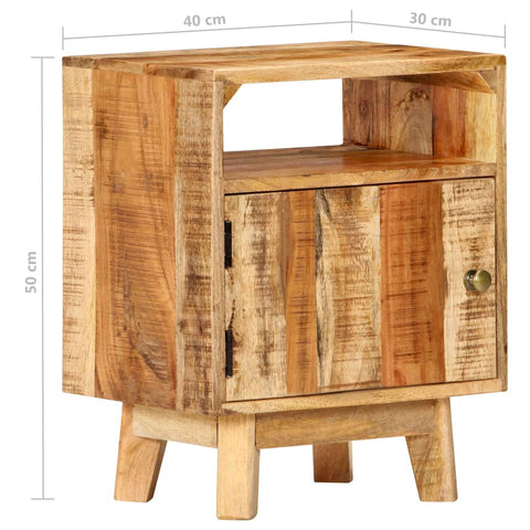 vidaXL Bedside Table 40x30x50 cm Rough Mango Wood