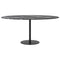 vidaXL Table Top Black Ø90x1 cm Tempered Glass with Marble Design