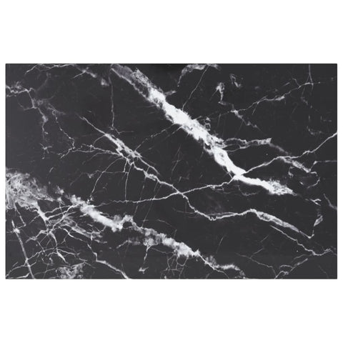 vidaXL Table Top Black 100x62 cm 8mm Tempered Glass with Marble Design
