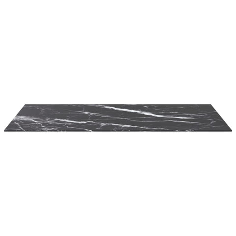 vidaXL Table Top Black 100x62 cm 8mm Tempered Glass with Marble Design