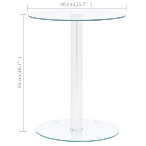 vidaXL Coffee Table Transparent 40 cm Tempered Glass