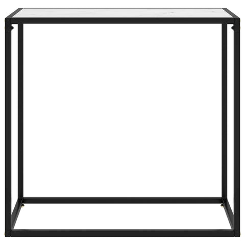 vidaXL Console Table White 80x35x75 cm Tempered Glass
