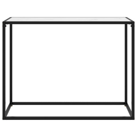 vidaXL Console Table White 100x35x75 cm Tempered Glass