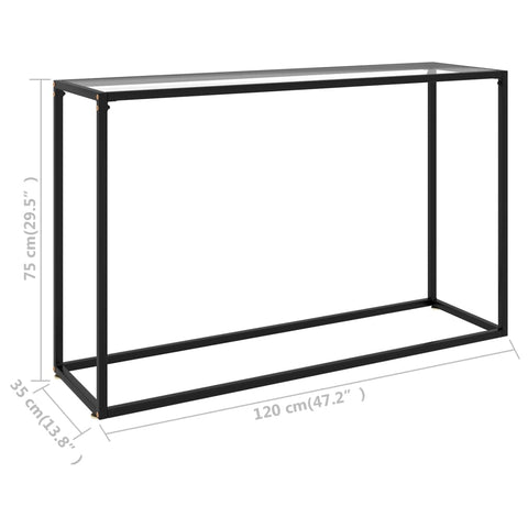 vidaXL Console Table Transparent 120x35x75 cm Tempered Glass