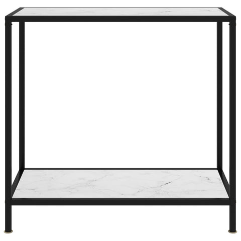 vidaXL Console Table White 80x35x75 cm Tempered Glass