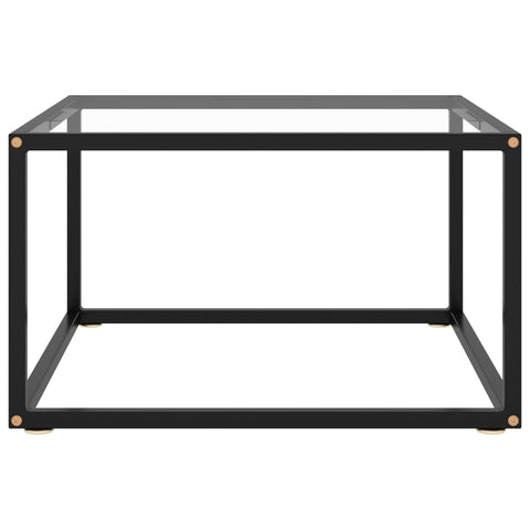vidaXL Coffee Table Black with Tempered Glass 60x60x35 cm