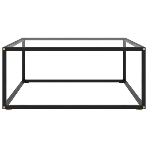 vidaXL Coffee Table Black with Tempered Glass 80x80x35 cm