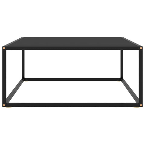 vidaXL Coffee Table Black with Black Glass 80x80x35 cm