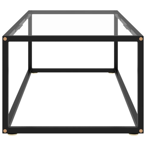 vidaXL Coffee Table Black with Tempered Glass 100x50x35 cm