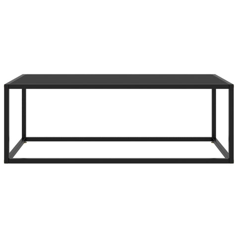 vidaXL Coffee Table Black with Black Glass 100x50x35 cm