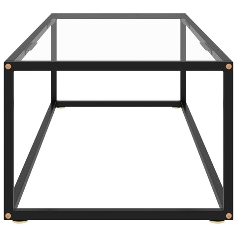 vidaXL Coffee Table Black with Tempered Glass 120x50x35 cm