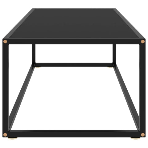 vidaXL Coffee Table Black with Black Glass 120x50x35 cm
