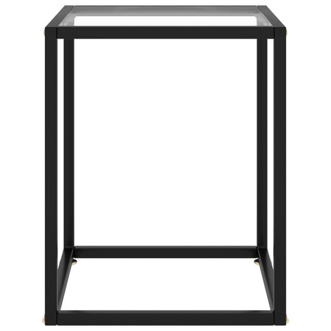 vidaXL Coffee Table Black with Tempered Glass 40x40x50 cm