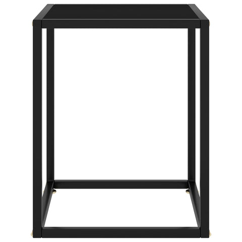 vidaXL Coffee Table Black with Black Glass 40x40x50 cm