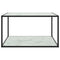 vidaXL Coffee Table Black with White Marble Glass 90x90x50 cm
