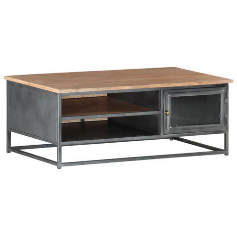 vidaXL Coffee Table Grey 90x50x35 cm Solid Acacia Wood
