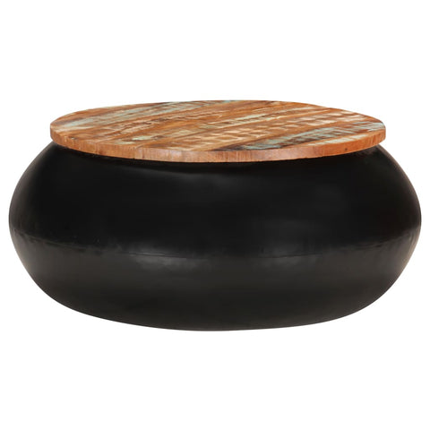 vidaXL Coffee Table Black 68x68x30 cm Solid Reclaimed Wood