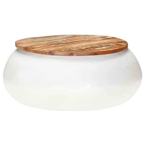vidaXL Coffee Table White 68x68x30 cm Solid Reclaimed Wood