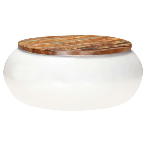 vidaXL Coffee Table White 68x68x30 cm Solid Reclaimed Wood