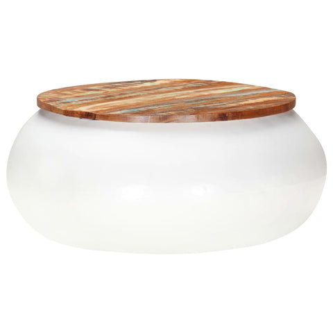 vidaXL Coffee Table White 68x68x30 cm Solid Reclaimed Wood
