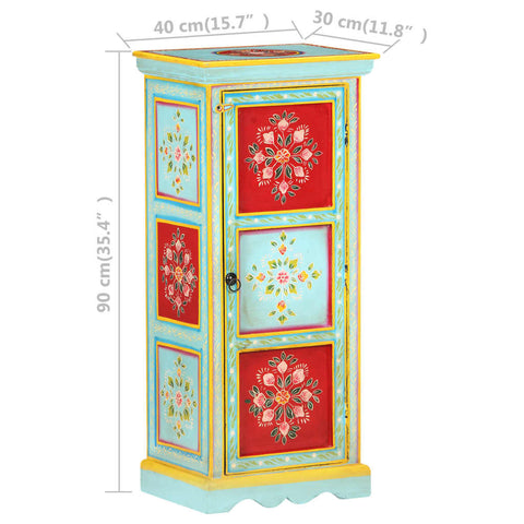 vidaXL Hand Painted Highboard 40x30x90 cm Solid Mango Wood
