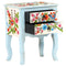 vidaXL Hand Painted Bedside Cabinet 40x30x50 cm Solid Mango Wood