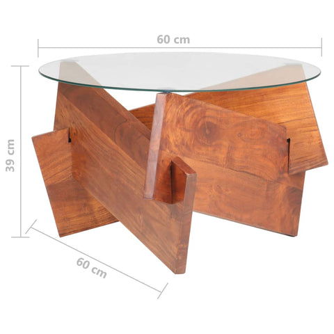 vidaXL Coffee Table 60 cm Solid Acacia Wood