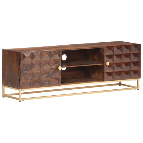 vidaXL TV Cabinet 124x29x45 cm Solid Mango Wood