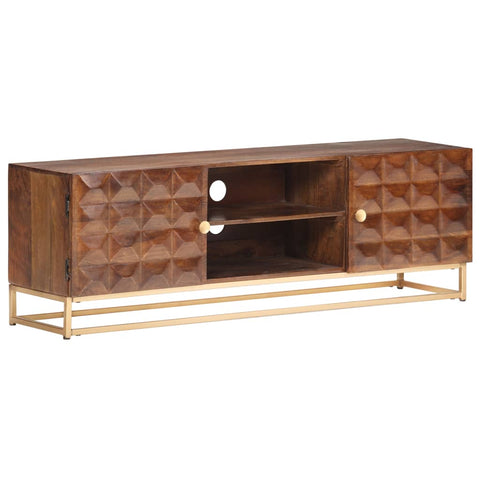 vidaXL TV Cabinet 124x29x45 cm Solid Mango Wood