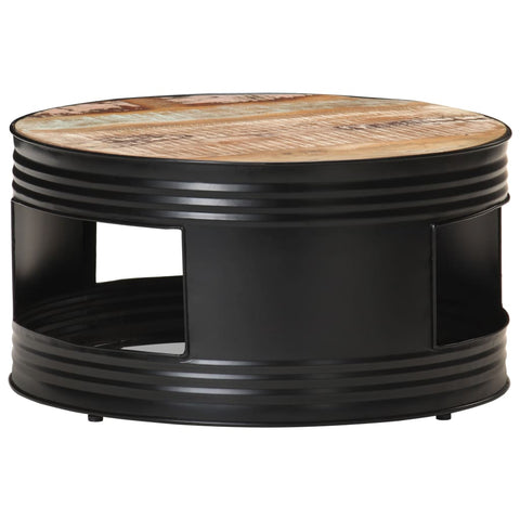 vidaXL Coffee Table Black 68x68x36 cm Solid Reclaimed Wood
