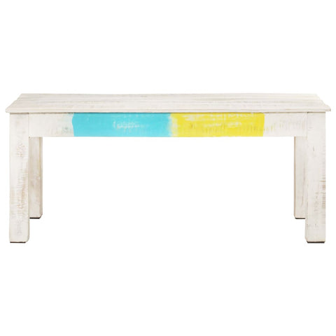 vidaXL Coffee Table White 110x60x45 cm Solid Mango Wood