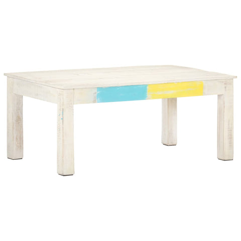 vidaXL Coffee Table White 110x60x45 cm Solid Mango Wood