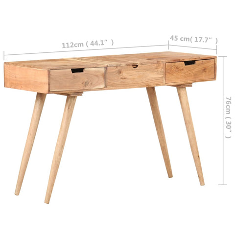 vidaXL Dressing Table with Mirror 112x45x76 cm Solid Acacia Wood