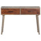 vidaXL Console Table Grey 110x35x75 cm Solid Rough Mango Wood
