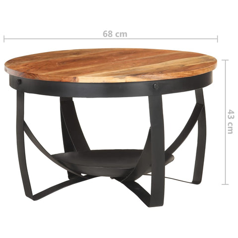 vidaXL Coffee Table Ø68x43 cm Solid Acacia Wood