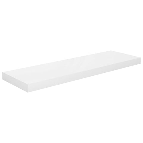 vidaXL Floating Wall Shelves 2 pcs High Gloss White 80x23.5x3.8 cm MDF