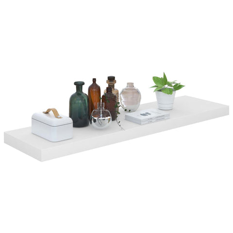 vidaXL Floating Wall Shelf High Gloss White 90x23.5x3.8 cm MDF