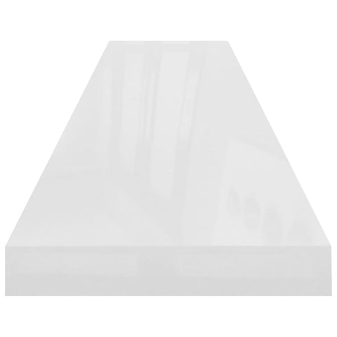 vidaXL Floating Wall Shelf High Gloss White 120x23.5x3.8 cm MDF