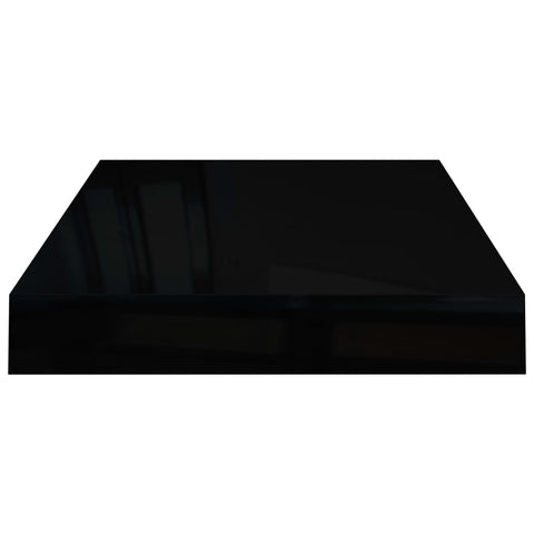 vidaXL Floating Wall Shelf High Gloss Black 40x23x3.8 cm MDF