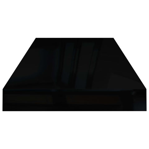 vidaXL Floating Wall Shelf High Gloss Black 60x23.5x3.8 cm MDF