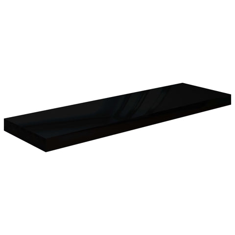 vidaXL Floating Wall Shelves 2 pcs High Gloss Black 80x23.5x3.8 cm MDF