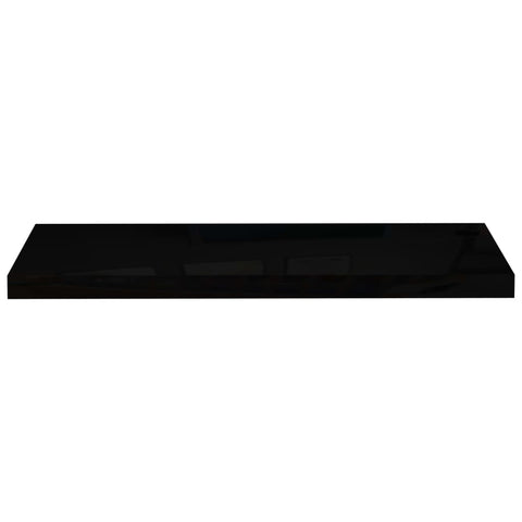 vidaXL Floating Wall Shelves 2 pcs High Gloss Black 80x23.5x3.8 cm MDF