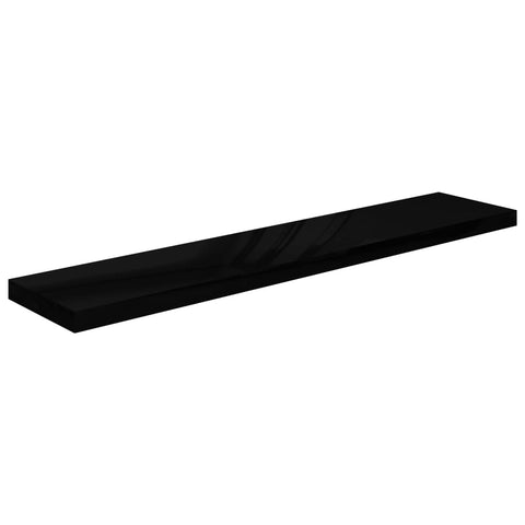 vidaXL Floating Wall Shelf High Gloss Black 120x23.5x3.8 cm MDF